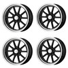 Set 4 American Racing Vintage VN510 Draft 18x8 5x4.75 Black Diamond Rims 18" 0mm