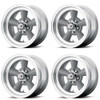 Set 4 American Racing VN309 TTO 15x8.5 5x5 Vintage Silver Machine Wheels -24mm