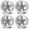 Set 4 American Racing VN105 Torq Thrust D 15x10 5x5 Gray Machine Wheels -44mm