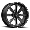 14" MSA Offroad Wheels M41 Boxer 14x7 4x137 Gloss Black Milled Wheel 10mm Rim