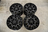Set 4 20" Black Rhino Sierra 20x9 8x6.5 Gloss Black W/ Milled Spokes Wheels 12mm
