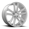 Set 4 DUB S257 Flex 24x10 6x5.5 Gloss Silver Brushed Face Wheels 24" 30mm