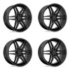 Set 4 24" DUB S267 Dirty Dog 24x10 6x5.5 25mm Glossy Black Milled SUV Truck Rims Wheels