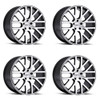 Set 4 TSW Donington 22x10.5 5x120 Gunmetal Mirror Cut Face Wheels 22" 25mm Rims