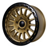 17" Tremor 104 Aftershock Gloss Gold Gloss Black Lip Wheel 17x8.5 5x5 0mm Rim