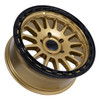 17" Tremor 104 Aftershock Gloss Gold Gloss Black Lip Wheel 17x8.5 5x5 0mm Rim