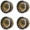 Set 4 17" Tremor 104 Aftershock Gloss Gold Gloss Black Lip 17x8.5 8x170 0mm Rims