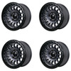 Set of 4 17" Tremor 104 Aftershock 17x8.5 8x6.5 0mm Graphite Grey Black Lip Rims