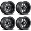 Set 4 Fuel UTV D928 Maverick Beadlock 14x8 4x156 Matte Black Wheels 14" 0mm Rims