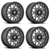 Set 4 Fuel UTV D919 Tech Beadlock 15x10 4x156 Gun Metal Black Wheels 15" 0mm