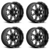 Set 4 Fuel D538 Maverick 18x9 5x4.5 5x5 Matte Black Milled Wheels 18" -12mm