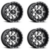 Set 4 Fuel UTV D541 Nutz Utv 14x7 4x156 Matte Black Machined Wheels 14" 13mm