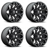 Set 4 22" Fuel D546 Assault 22x9.5 5x5.5 5x150 Black Milled Wheels 20mm Rims