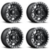 Set 4 Fuel UTV D557 Anza 14x7 4x156 Matte Black Gunmetal Ring Wheels 14" 38mm