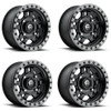 Set 4 Fuel UTV D557 Anza 15x7 4x156 Matte Black Gunmetal Ring Wheels 15" 38mm