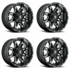Set 4 Fuel UTV D567 Lethal 14x7 4x156 Matte Black Milled Wheels 14" 13mm Rims