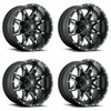 Set 4 Fuel UTV D567 Lethal 14x7 4x156 Matte Black Milled Wheels 14" 13mm Rims