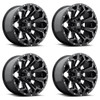 Set 4 18" Fuel D576 Assault 18x9 6x135 6x5.5 -13mm Gloss Black Milled Wheels Rim Lifted Offroad Truck SUV Rims