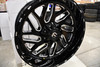 Set 4 Fuel D581 Triton 26x12 8x180 Gloss Black Milled Wheels 26" -44mm Rims
