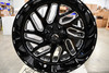 Set 4 Fuel D581 Triton 26x12 8x180 Gloss Black Milled Wheels 26" -44mm Rims