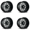 Set 4 Fuel D611 Stroke 20x9 6x135 6x5.5 Gloss Black Milled Wheels 20" 1mm
