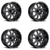 Set 4 20" Fuel D627 Vandal 20x9 5x5.5 5x150 1mm Wheels Gloss Black Milled Rims