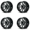 Set 4 Fuel D627 Vandal 20x9 6x135 6x5.5 Gloss Black Milled Wheels 20" 19mm Rims