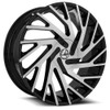 22" Azara AZA-505 Gloss Black & Machined Wheel 22x8.5 5x112 5x4.5 38mm Rim