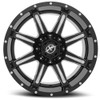 22" XF Off-Road XF-215 Gloss Black & Milled Wheel 22x12 5x5 5x5.5 -44mm Rim