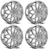 Set 4 22" Azara AZA-504 Nano Chrome Wheels 22x8.5 5x4.5 5x120 38mm Rims