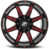 20" XF Off-Road XF-215 Gloss Black Red Milled Wheel 20x10 5x5.5 5x150 -24mm Rim