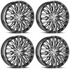 Set 4 22" Azara AZA-522 Gloss Black & Machined Wheels 22x9.5 6x135 6x5.5 25mm