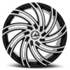 22" Azara AZA-514 Gloss Black & Machined Wheel 22x8.5 5x112 5x4.5 38mm Rim