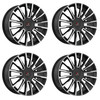 Set 4 22" Cavallo CLV-47 Gloss Black & Machined Wheels 22x8.5 5x4.5 5x120 38mm