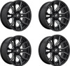 Set 4 Fuel D711 Rage 20x9 5x5 5x5.5 Gloss Black Milled Wheels 20" 1mm Rims