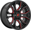 Set 4 Fuel  D712 Rage 20x10 6x135 6x5.5 Black Red Tinted Clear Wheels 20" -18mm