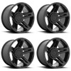 Set 4 Fuel D763 Sfj 20x12 5x4.5 5x5 Matte Black Wheels 20" -44mm Rims