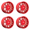 Set 4 Fuel D771 Twitch 20x10 8x180 Candy Red Milled Wheels 20" -18mm Rims