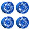 Set 4 Fuel D774 Typhoon 22x12 8x180 Anodized Blue Milled Wheels 22" -44mm