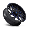 Set 4 Fuel UTV D778 Runner Utv 24x7 4x137 Black Milled Blue Wheels 24" 13mm