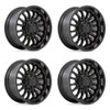 Set 4 20" Fuel D796 Arc 20x9 8x170 Matte Black With Gloss Black 1mm Truck Wheels