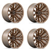 Set 4 Fuel D850 Rebar 22x12 6x135 Platinum Bronze Milled Wheels 22" -44mm