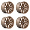Set 4 Fuel D850 Rebar 22x12 5x5 Platinum Bronze Milled Wheels 22" -44mm Rims