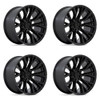 Set 4 Fuel D847 Rebar 20x10 5x5 Blackout Wheels 20" -18mm Rims