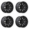 Set 4 Fuel D831 Quake 20x9 6x5.5 Blackout Wheels 20" 1mm Rims