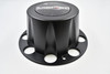 Vision Wheels Matte Black w/ Gloss Black, Red, Chrome Inset Wheel Center Cap Hub Cap C81DMB-2R 9.75" 8 Lug Heavy Hauler