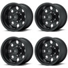 Set 4 16" American Racing AR172 Baja 16x8 Satin Black 6x5.5 Wheels 0mm Rims