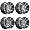 Set 4 Fairway Alloys FA121 Illusion 10x7 4x4.0 Machined Black Wheels 10" -25mm