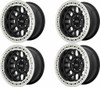 Set 4 KMC KM235 Grenade Crawl Beadlock 20x10 8x6.5 Satin Black Wheels 20" -48mm