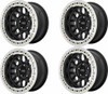 Set 4 KMC KM235 Grenade Crawl Beadlock 17x8.5 6x6.5 Satin Black Wheels 17" 0mm